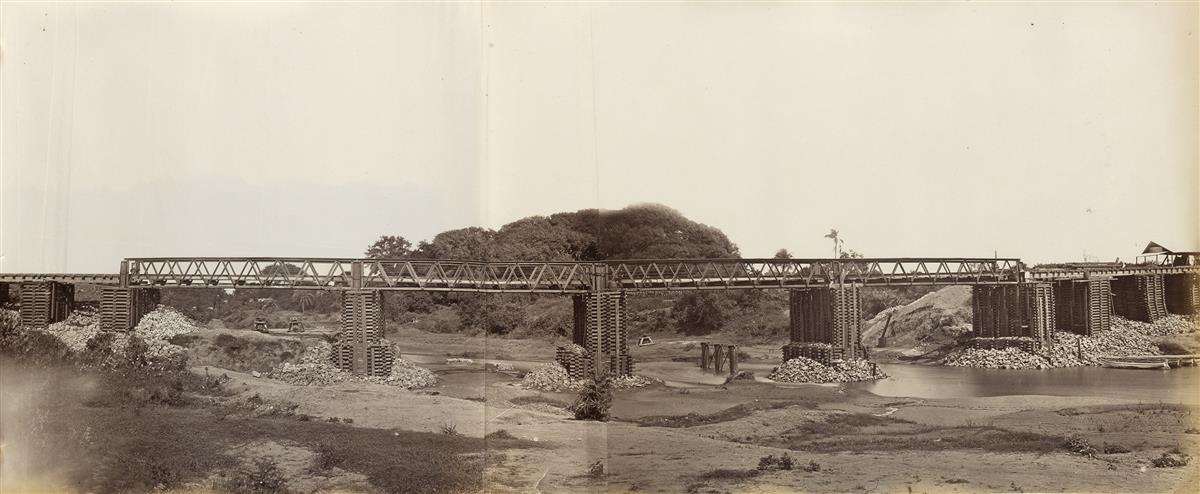 (INDIA & CEYLON) Shivshanker Narayen (active 1860s–90s) Album with 80 accomplished photographs depicting large-scale civic engineering